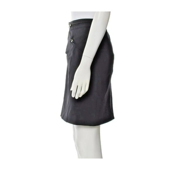 Versace Black Wool Skirt US 10 IT 44 – Flap Pockets - Picture 6 of 7